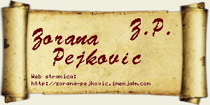 Zorana Pejković vizit kartica